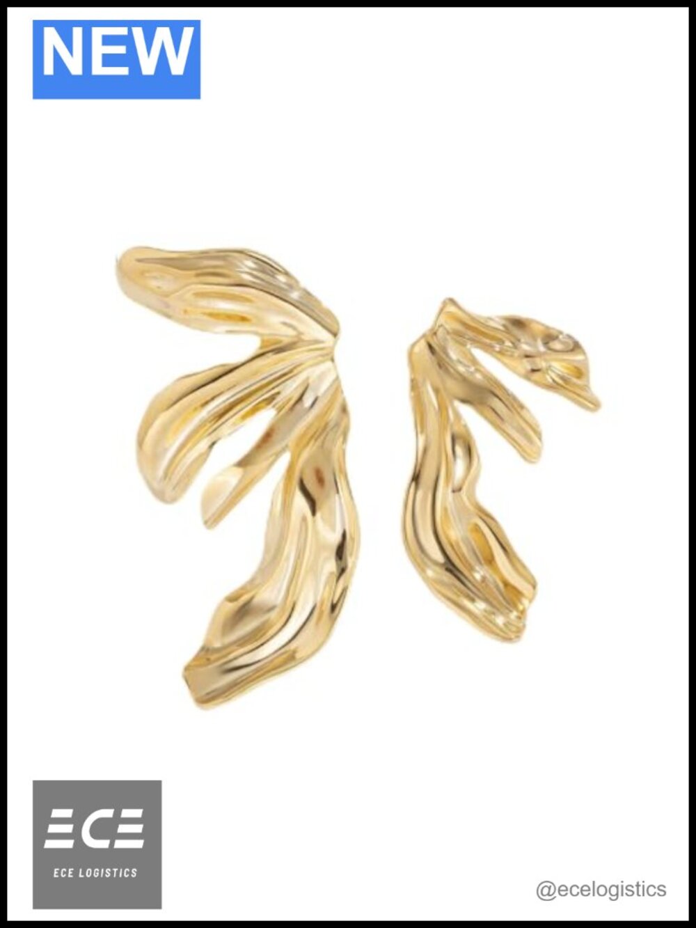 Gold Chunky Heart Drop Earrings Women's Statement Jewelry